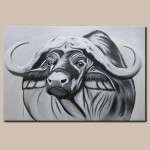 Gemälde Acryl Original abstrakte Malerei Kunst modern Büffel Portrait Unikat Tier Bild handgemalt