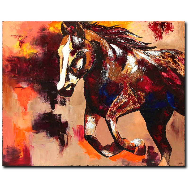 Gemälde Acryl Pferd Galopp abstrakte Malerei moderne Kunst Tiere Bild Portrait Western Landschaft handgemalt Unikat ORIGINAL