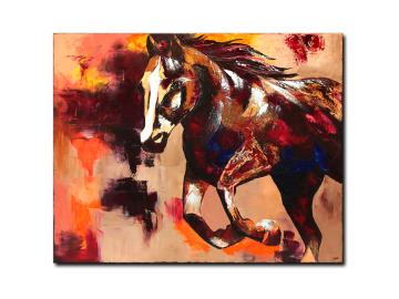 Gemälde Acryl Pferd Galopp abstrakte Malerei moderne Kunst Tiere Bild Portrait Western Landschaft handgemalt Unikat ORIGINAL