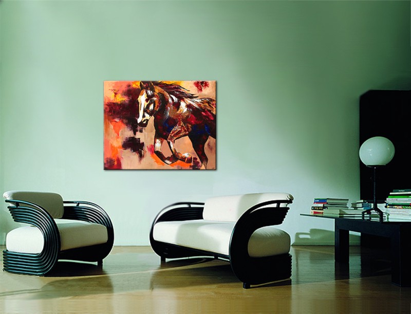 Gemälde Acryl Pferd Galopp abstrakte Malerei moderne Kunst Tiere Bild Portrait Western Landschaft handgemalt Unikat ORIGINAL