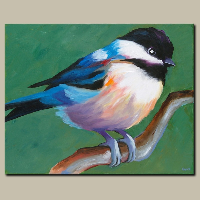 Gemälde Acryl Original abstrakte Malerei Kunst modern Vogel Portrait Unikat Bild handgemalt