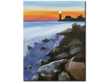 Gemälde Acryl Original abstrakte Malerei Kunst modern Meer Leuchtturm Unikat Bild handgemalt