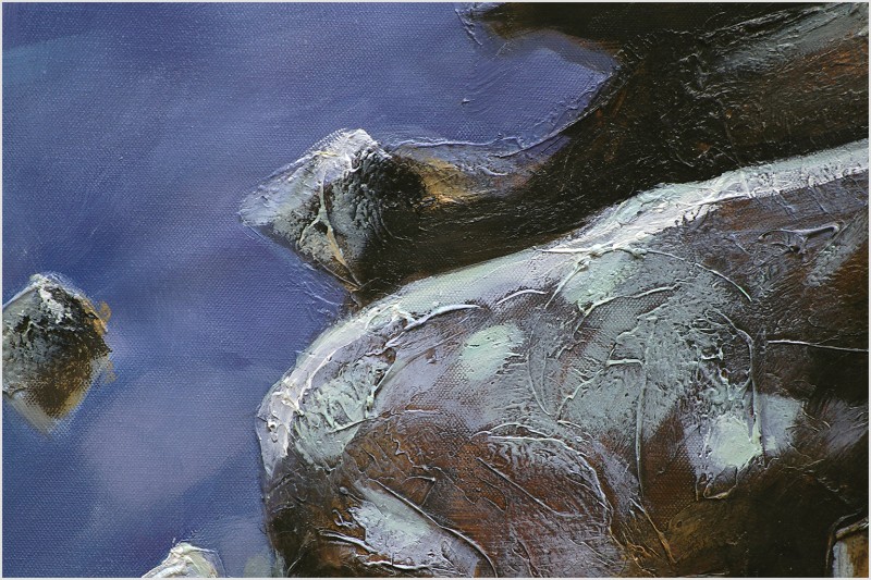 Gemälde Acryl Original abstrakte Malerei Kunst modern Meer Leuchtturm Unikat Bild handgemalt