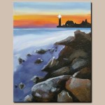 Gemälde Acryl Original abstrakte Malerei Kunst modern Meer Leuchtturm Unikat Bild handgemalt